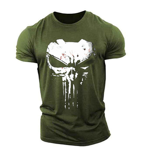 <strong>Punisher</strong> Skull Graphic t Shirts for Muscles Men T-shirt Sportswear Outdoor Light, Thin and Breathable Elasticity T-Shirts - Product Image 4