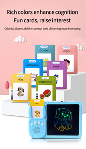 Dispositivo di educazione precoce 2 In 1 tavoletta di scrittura Lcd con schede Flash parlanti 224 parole di scrittura giocattolo educativo e lettore di schede - Product Image 6