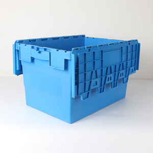 Contenedor de almacenamiento de plástico PP de alta resistencia de calidad alimentaria cajas de caja de asas con tapas con bisagras para mudanza y transporte - Product Image 4