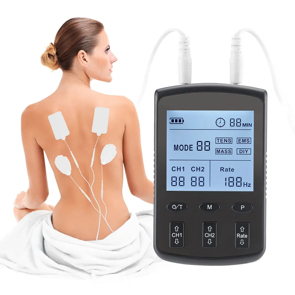 Vật lý trị liệu hàng chục điện cực miếng đệm Máy massage EMS kích thích cơ bắp Xách Tay Hàng chục đơn vị Massager