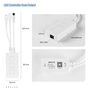 SP511E светодиодный контроллер WiFi & IR & Music полноцветный SPI цифровой сигнал Диммер с 38 клавишами дистанционного управления для 900 пикселей - Product Image 5