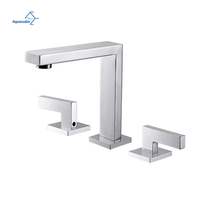 <strong>New</strong> Swivel 360 Degree Hot Cold Brass Farmhouse Basin Faucet Tap Sink <strong>Mixer</strong> Brushed Nickel Three-hole Separation - Product Image 1