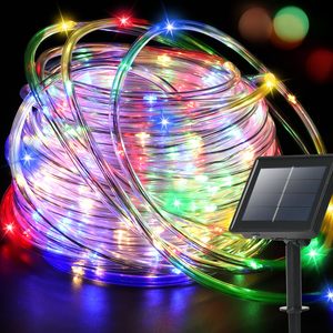 Праздничный декоративный уличный ПВХ Солнечный струнный свет IP65 Водонепроницаемый 8 режимов освещения пульт дистанционного управления RGB на солнечной батарее сказочные огни - Product Image 3