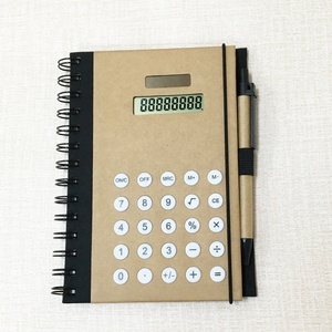 Creative Multifunction 8 Digits <strong>Calculator</strong> <strong>Notebook</strong> with Pen Solar Energy Notepad Kraft Paper Cover Calculadora Promotional Gift - Product Image 6