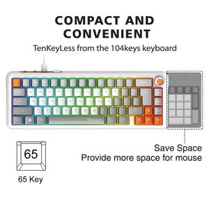 Teclado mecánico con cable 60 por ciento Gamer compacto 66 teclas RGB retroiluminado ordenador PC teclado para juegos - Product Image 2