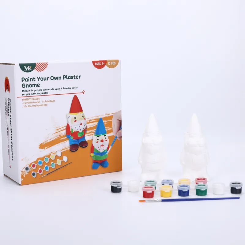 Peinture en plâtre personnalisée pour enfants kit de bricolage de dessin artistique avec 3ml de peinture acrylique et pinceau