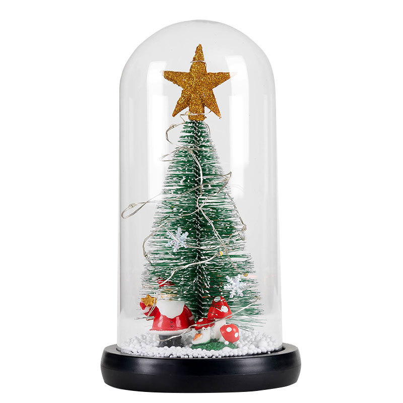 Glass-covered Christmas tree top sign with Santa Claus figure