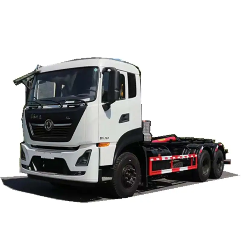 Dongfeng 6X4 20 톤 스윙 암 쓰레기 트럭 사용 롤 오프 후크 리프트 쓰레기 덤프 폐기물 수집 트럭