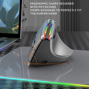 2024 RGB แบล็คไลท์สองโหมดไร้สายบลูทูธตามหลักการยศาสตร์เมาส์คอมพิวเตอร์เมาส์แนวตั้งแบบชาร์จไฟได้สำหรับแท็บเล็ตพีซี - Product Image 6