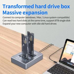 Acasis M.2 TYPE-C3.1ช่องเดียว/สองช่อง NVMe SSD แบบปิดแบบโคลนเคสดิสโก้ Duro สำหรับ M KEY & m/b Key NVMe PCIe SSD ฮาร์ดไดรฟ์ - Product Image 2
