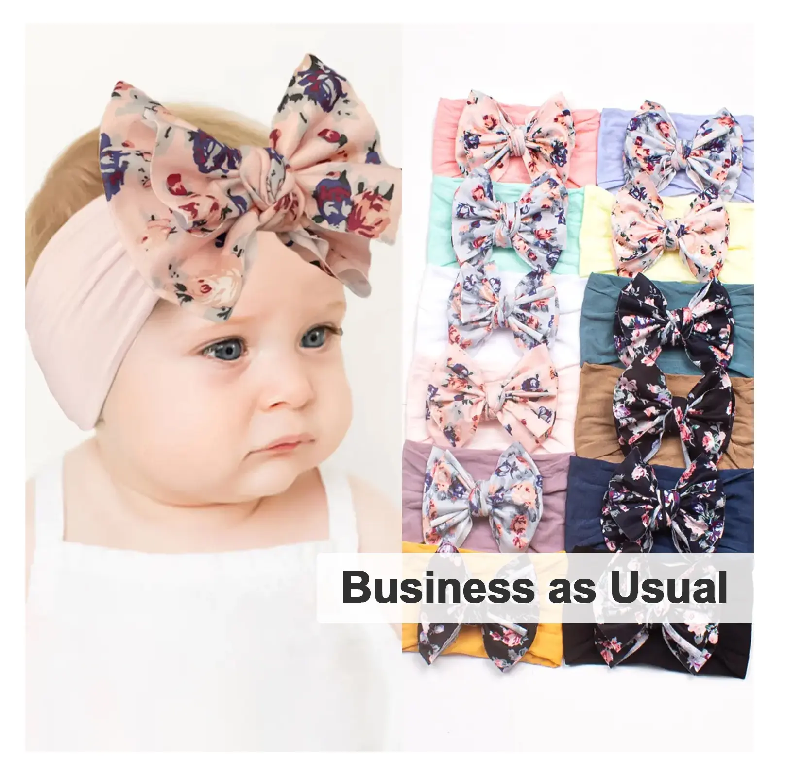 Commercio all'ingrosso personalizzato bambino bambino Boutique nastro fiocchi per capelli grande Bowknot accessori per capelli economici fascia per capelli con puntini