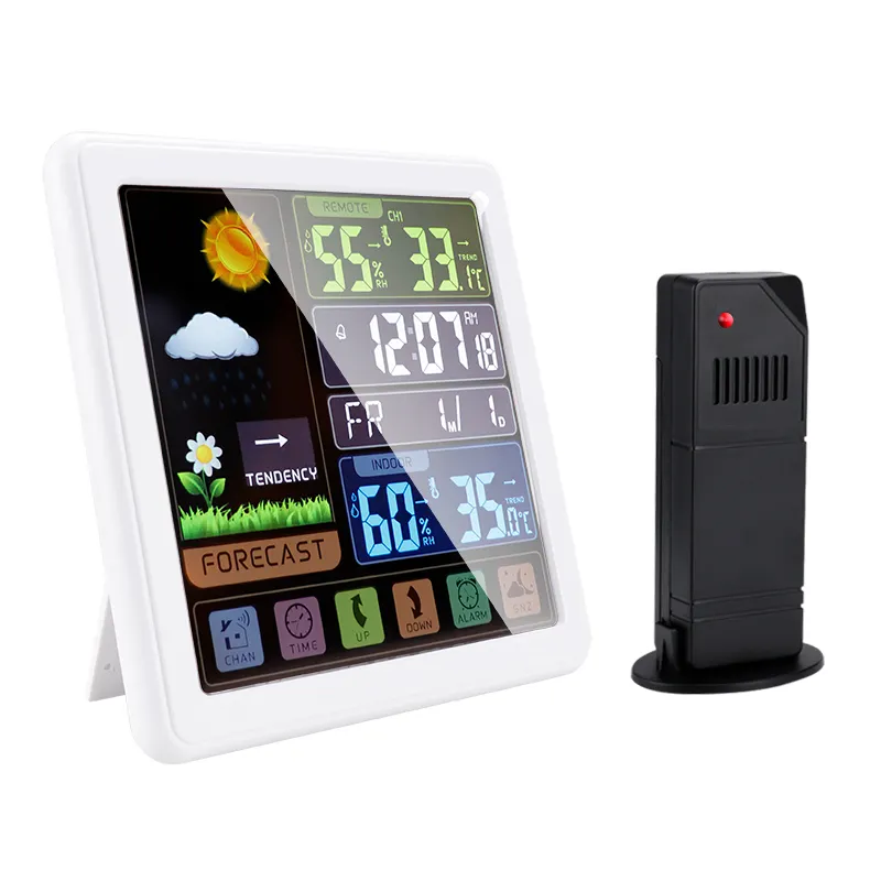 Vendita calda stazione meteorologica termometro Wireless digitale igrometro orologio per stazione meteorologica interna ed esterna