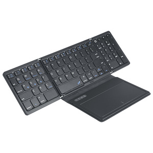 Teclado inalámbrico plegable de tres con panel táctil, tableta, ordenador, teclado universal portátil externo de tres sistemas - Product Image 1