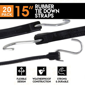 Bảo vệ tarps, canvases 20 gói 15 ''có thể điều chỉnh EPDM cao su Tarp dây đai Bungee dây với móc - Product Image 4