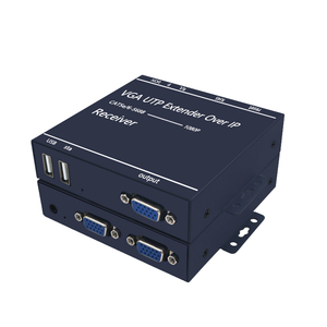 ローカル出力付きRJ45ネットワークケーブルへのUSBマウスおよびキーボードを備えたローカルエリアネットワーク上の200M VGAエクステンダーKM - Product Image 1