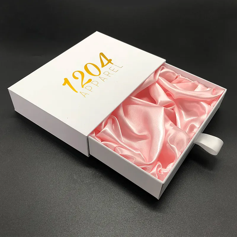 Productos de tendencia recién llegados logotipo personalizado impreso blanco artesanía ropa interior calcetines embalaje cajón de papel caja de regalo