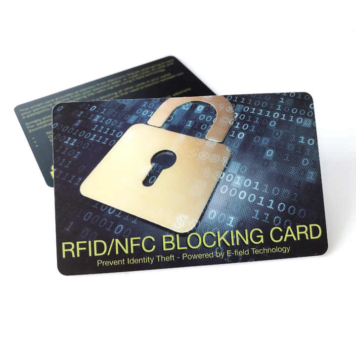 Kunden spezifisches Design E-Feld RFID-Sperr karten abschirmung Geschützte Karte NFC-Blocker zur Verhinderung von Identitäts diebstahl
