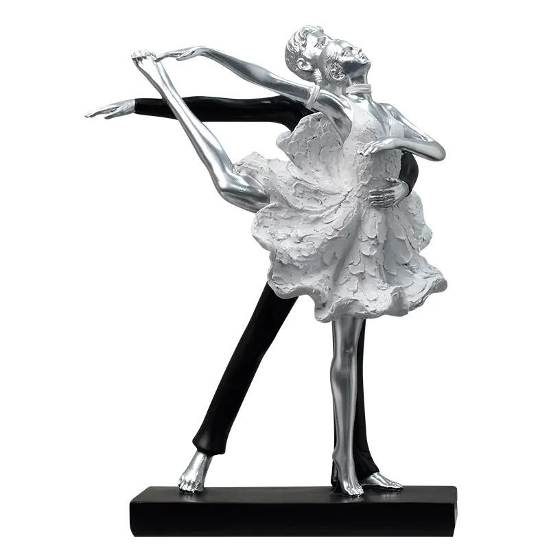 Liebe Skulptur Dekoration Romantische Tänzerin Statue Doppelte abstrakte Kunst Harz Handwerk Ballett Tänzerin Skulpturen Urlaub Geschenk Dekor