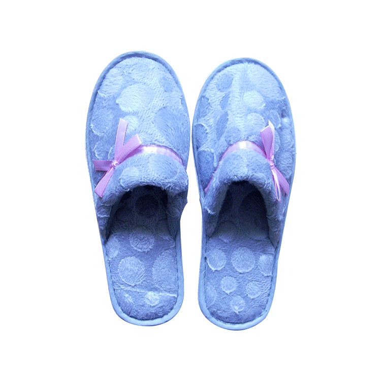 China factory direct sale customized plush cotton fabric woman slippers for home