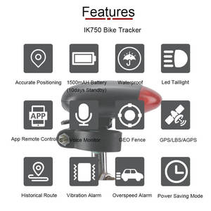 Bisiklet GPS izci bisiklet arka lambası izci anti-hırsız bulucu uzun bekleme su geçirmez aşırı hız alarmı gerçek zamanlı izleme cihazı - Product Image 2