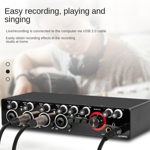 Studio Recording <strong>Microphone</strong> USB External 48V MD44 24Bit 192KHz <strong>Audio</strong> Interface 4 <strong>Input</strong> <strong>Output</strong> Sound Card