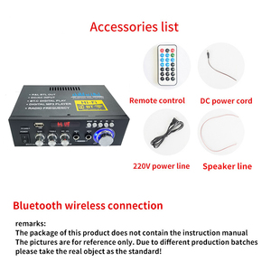Sistema de megafonía al por mayor amplificador de potencia 110V 2CH 2MIC amplificador USB TF Bluetooth incorporado accesorios de audio - Product Image 5