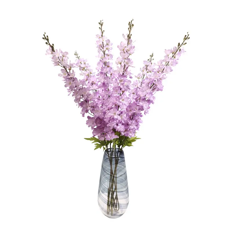 Amazon vendita calda 2023 grandi fiori nuziali finti singoli fiori rosa caldi di seta Delphinium artificiale per la tavola della decorazione