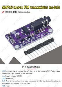 Transmisor FM SI4713 Modulación de frecuencia estéreo CJMCU-4713 DC 3-5V para Arduino