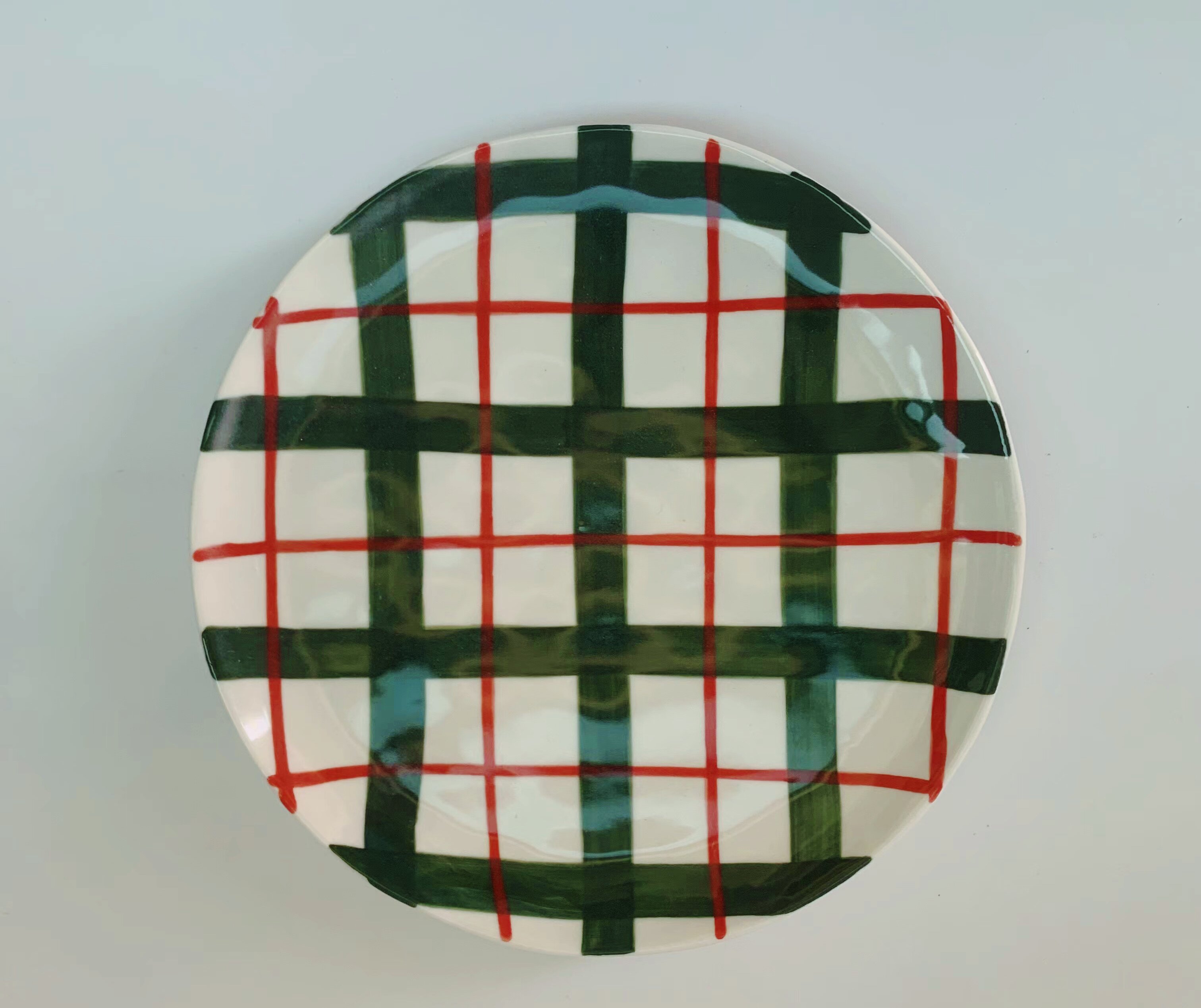 6-inch Dish Green Lines