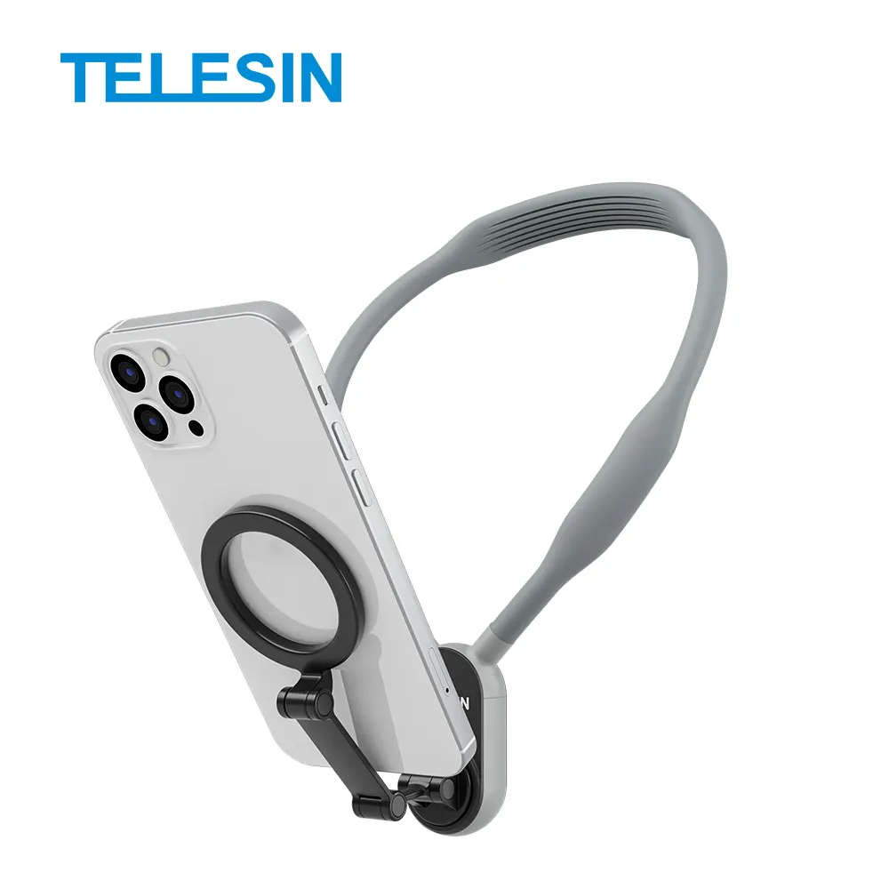 TELESIN Accesorios para teléfonos móviles Soporte de sujeción de cuello de silicona para teléfono inteligente Soporte de cuello magnético