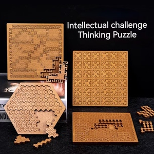 Gelişmiş mantıksal ve geometrik düşünme bulmaca oyuncak ile ahşap çocuklar için yap-boz ve yetişkin bulmaca bölümü giderici stres - Product Image 3