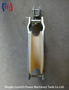 Aluminium <strong>Single</strong> Nylon Sheave Pulley <strong>Block</strong> Durable <strong>Stringing</strong> Roller Pulling Cable Overhead Electric Power Tools OEM Construction - Product Image 5