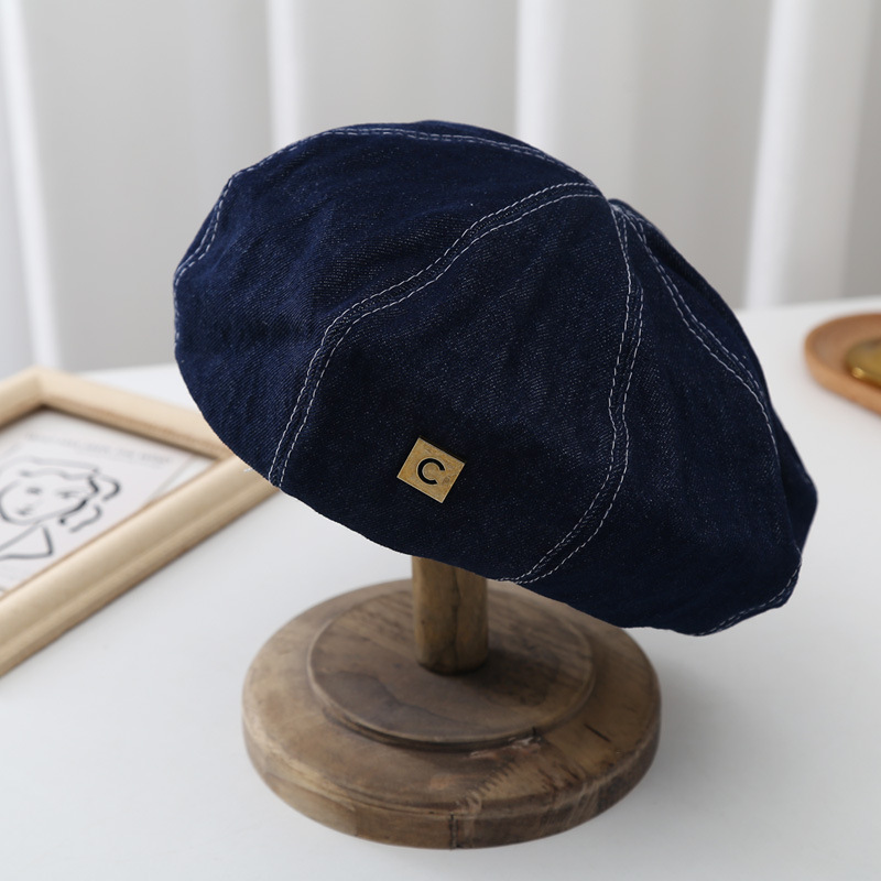 Etiqueta metálica azul oscuro-c