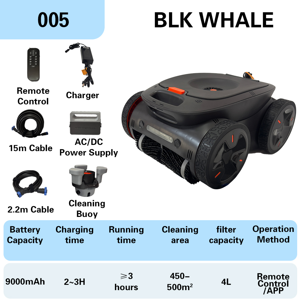 005# Baleine Noire (Alimentation AC/DC, Bouée de Nettoyage)
