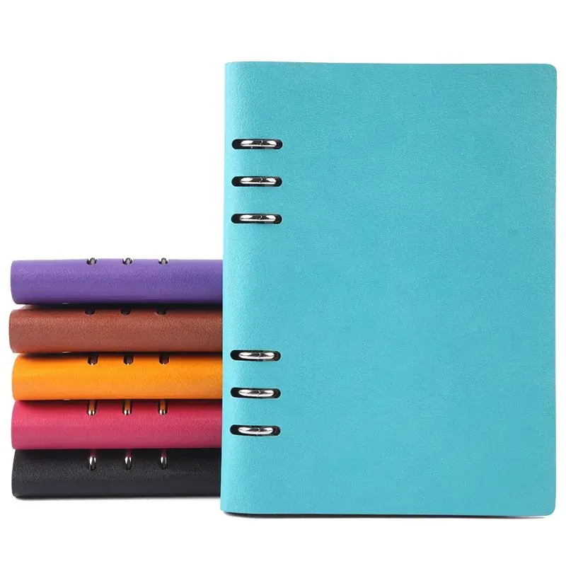 A4 perencana binder longgar daun pabrik penjualan langsung alat tulis kreatif Notebook 6 warna Binder dilepas perlengkapan kantor buku harian