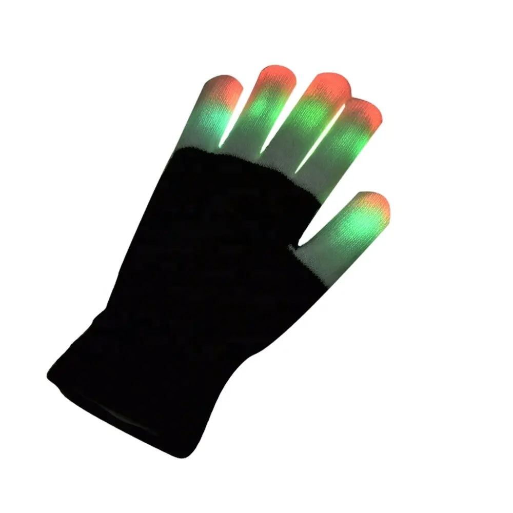 Gants clignotants à LED Rave, 7 modes, éclairants, pointes de doigt