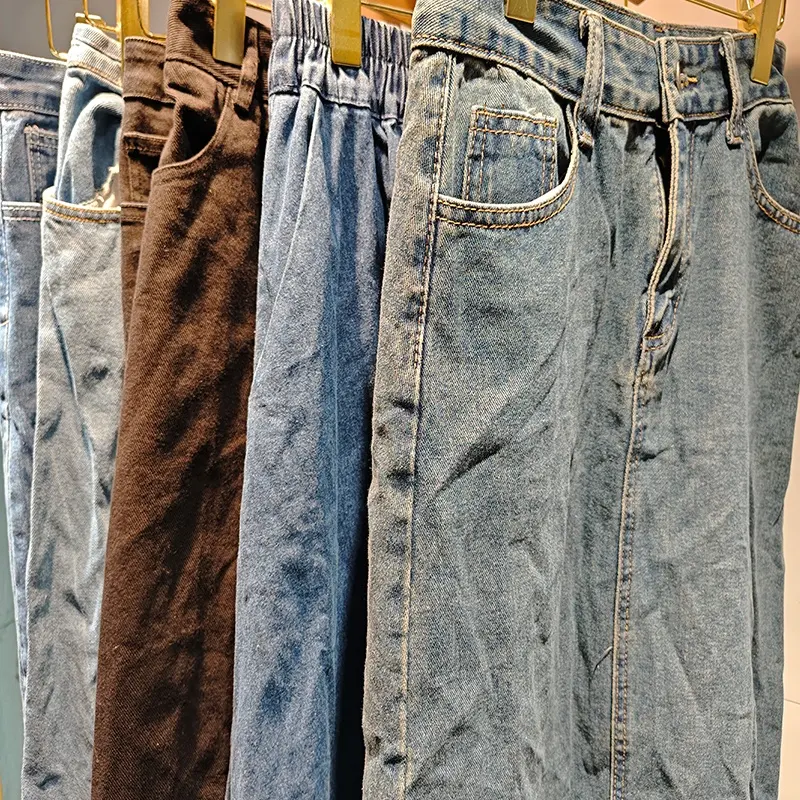 Segunda mão produto 2023 venda quente usado senhoras saias jeans para mulheres adultas