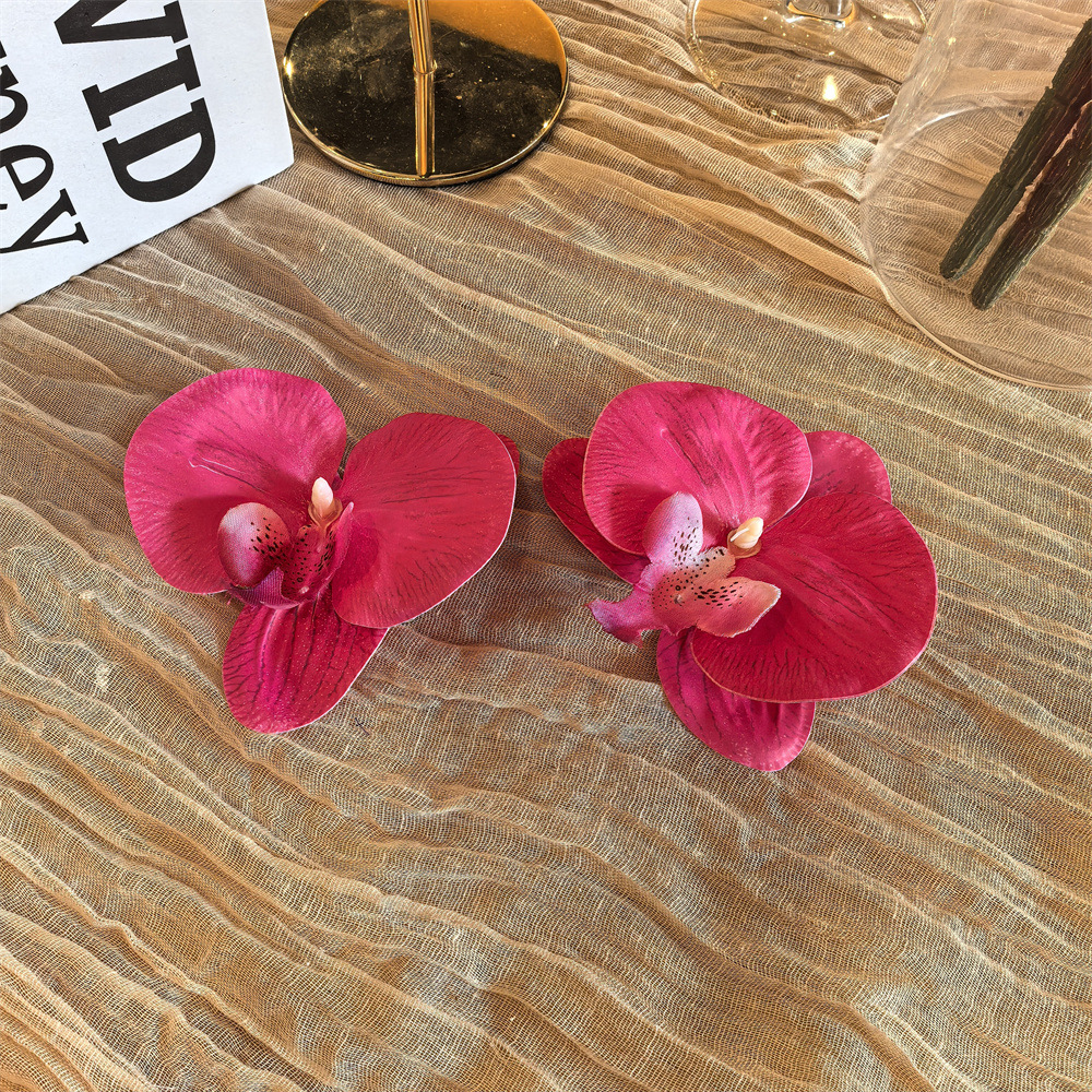Paire de pinces à chaussures fleur phalaenopsis rose rouge