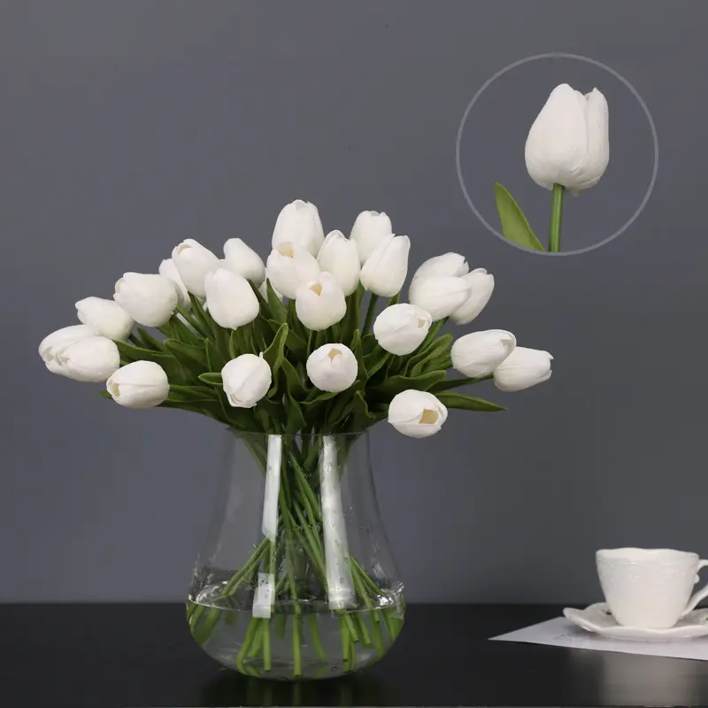 Artificial Tulip Toque Real Falso Holanda Mini Tulip Látex Flores Eco-Friendly para a decoração do casamento DIY Home Party