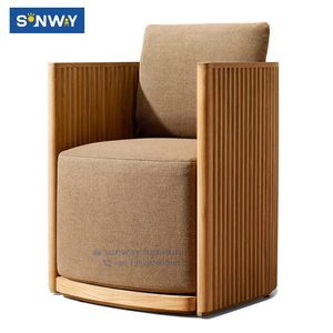 Luxury Solid Teak Outdoor Furniture Set <strong>Round</strong> Teak Dining Table Set with Chairs for Hotel <strong>Patio</strong> Resort - Product Image 5