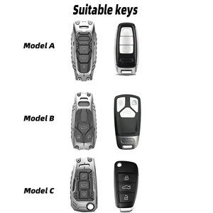 アウディA3 S3 RS3 A4 S4 A5クーペS5 RS5 A6 RS6 A7 S7 RS7 A8S8スマートキー用キーホルダーフィット付きAudiキーフォブカバーケース用 - Product Image 4