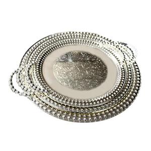 金属托盘酒店阿拉伯银镀金镜面装饰食品3pcs服务托盘套装 - Product Image 3