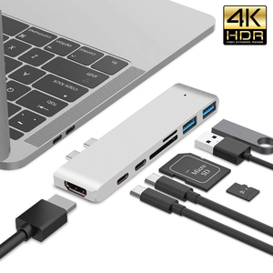 USB C集线器Thunderbolt 3 HD-MI兼容4K TF/SD阅读器PD适配器7合1 USB类型C集线器，用于Macbook TYPE-c集线器扩展坞 - Product Image 2