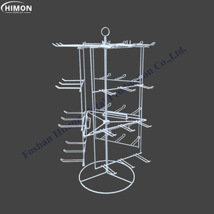 Su misura 3 lati 360 gradi rotanti negozio portatile 4 livelli in metallo filo espositore con ganci - Product Image 1