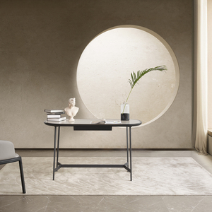 Modern Wooden Office Table Rounded Rectangle <strong>Computer</strong> Standing <strong>Desk</strong> <strong>Simple</strong> Style Working <strong>Desk</strong> - Product Image 3