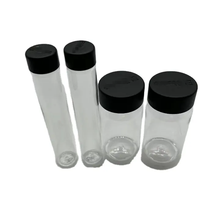 120*22mm,73*42mm Plastic PET tube clear pet jar Transparent Packaging Test Tube with child proof cap