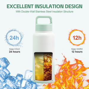 Bình nước thể thao giữ nhiệt chân không hai lớp thép không gỉ 32oz OEM, nắp không chứa BPA, hiệu suất giữ nhiệt cho đồ uống lạnh - Product Image 5