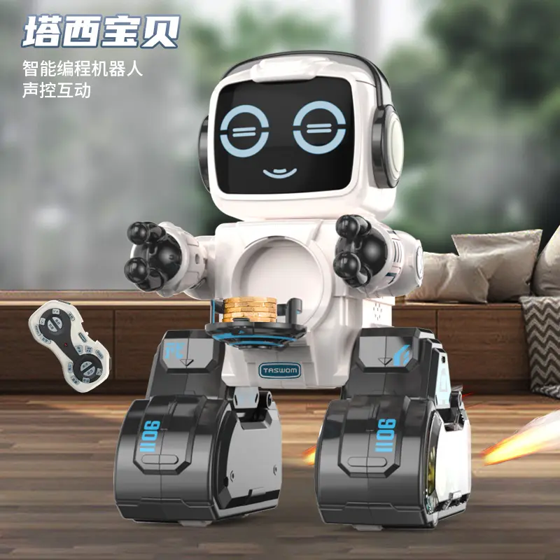बच्चों स्मार्ट इलेक्ट्रॉनिक Humanoid रोबोट खिलौना बुद्धिमान बी/ओ छह पंजे चलने यांत्रिक नृत्य रोबोट के साथ प्रकाश संगीत