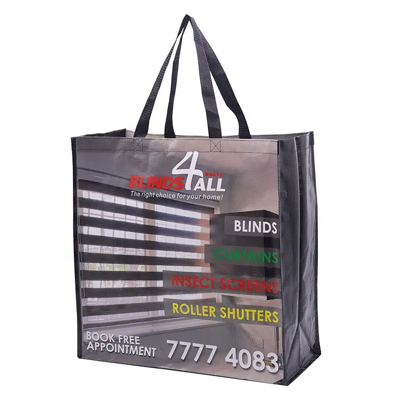 Bolsa de tela de transporte personalizada, bolsa tejida, bolsa de compras reutilizable no tejida