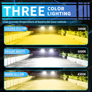 K8-3S 6000K 4300K 3000K卤素和氙气前照灯100W 20000LM Pro 3色发光二极管灯泡H4 H7 H11 9005 9006发光二极管前照灯 - Product Image 2